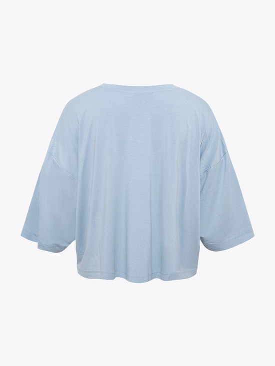Oversize Crop T-shirt - Mavi