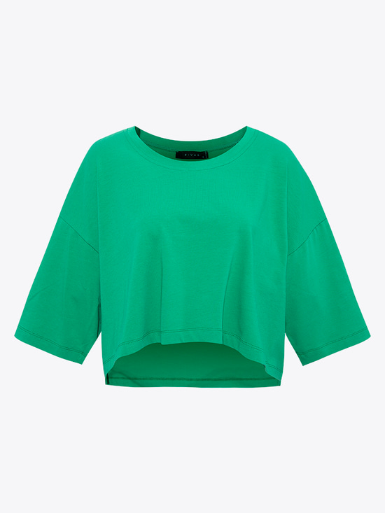 Oversize Crop T-shirt - Yeşil