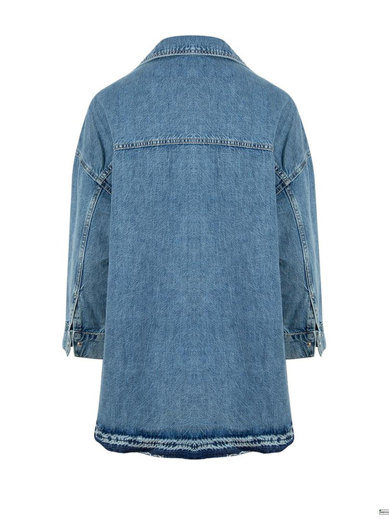 Oversize Denim Gömlek - İndigo