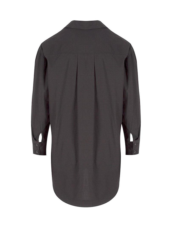 Oversize Kesim Koton Gömlek - Siyah Gömlek Modelleri
