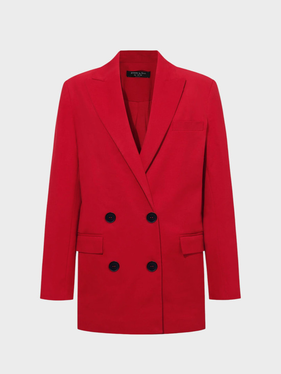 Oversize Kruvaze  Kesim Koton Ceket - Kırmızı Ceket Modelleri