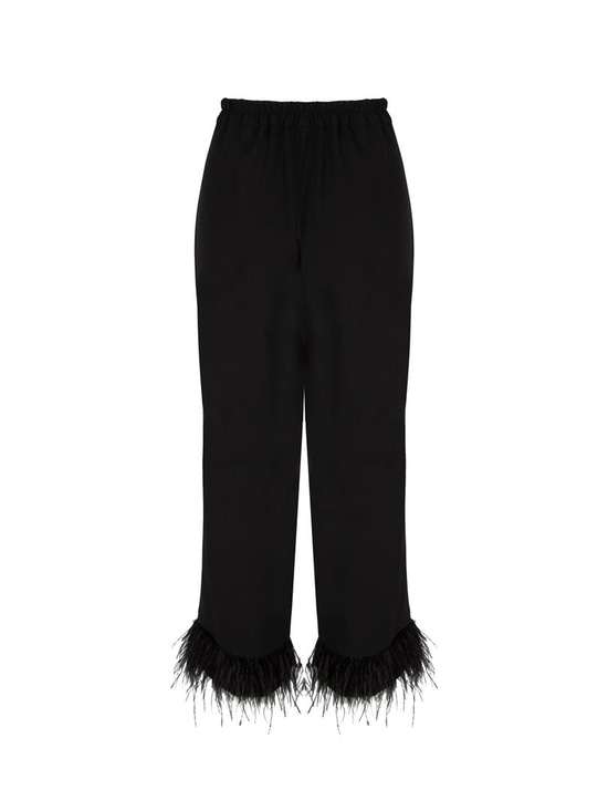 Paça Tüy Detaylı Pantolon - Siyah