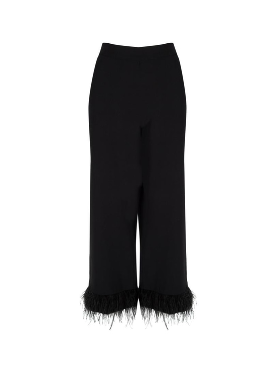 Paça Tüy Detaylı Pantolon - Siyah