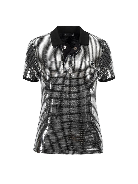 Polo Yaka Pullu Tişört - Silver