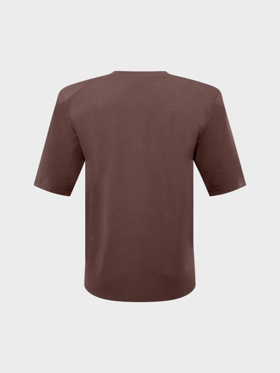 Premium Yumuşak Tuşeli Vatkalı T-Shirt - Kahve T-shirt Modelleri