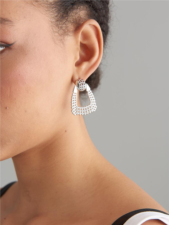 Şekilli Metal Küpe - Silver