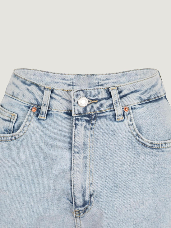 Straight Fit Jean Bermuda Şort - Light Indigo  Şort Modelleri