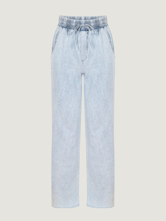 Straight Fit Tensel Jean Pantolon - Light Indigo Pantolon Modelleri