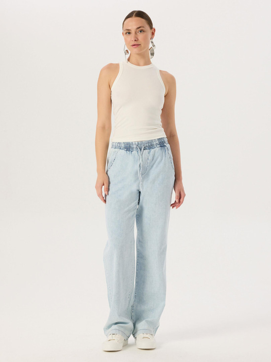 Straight Fit Tensel Jean Pantolon - Light Indigo Pantolon Modelleri