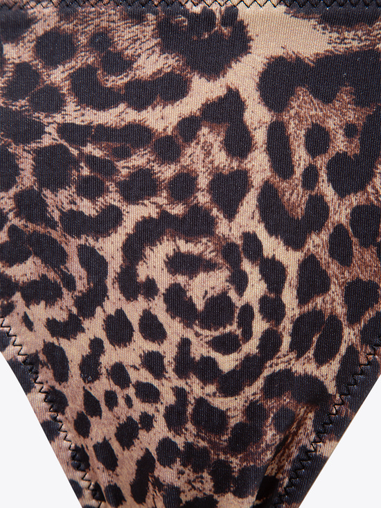 Straplez Leopar Bikini Takımı - Leopar