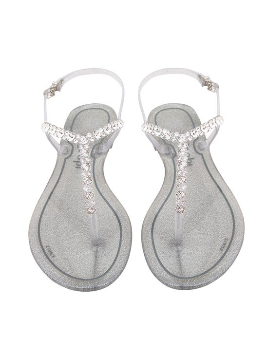Swarovski Taşlı Sandalet - Gri