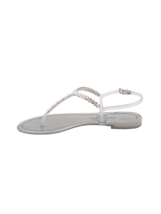 Swarovski Taşlı Sandalet - Gri