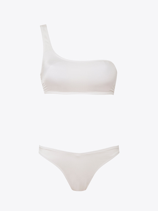 Tek Omuz Bikini Takımı - Ekru