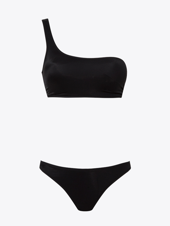 Tek Omuz Bikini Takımı - Siyah