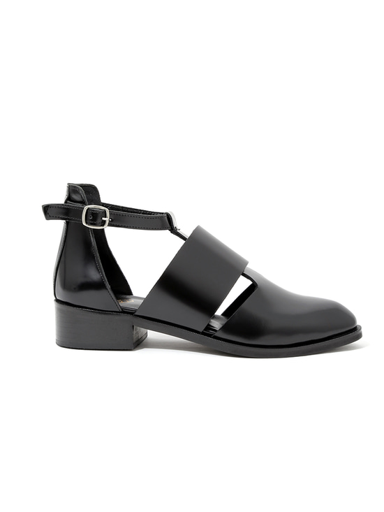 Topuklu Bantlı Loafer - Siyah