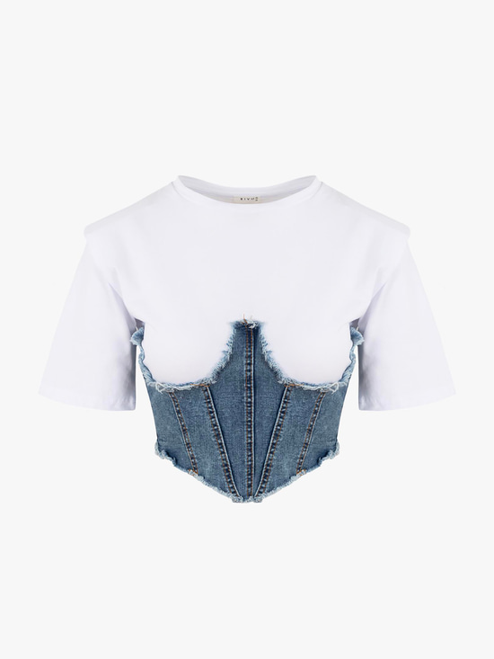 TW3-693 Jean BÜSTİYER DETAYLI TSHIRT Kategorisiz Modelleri