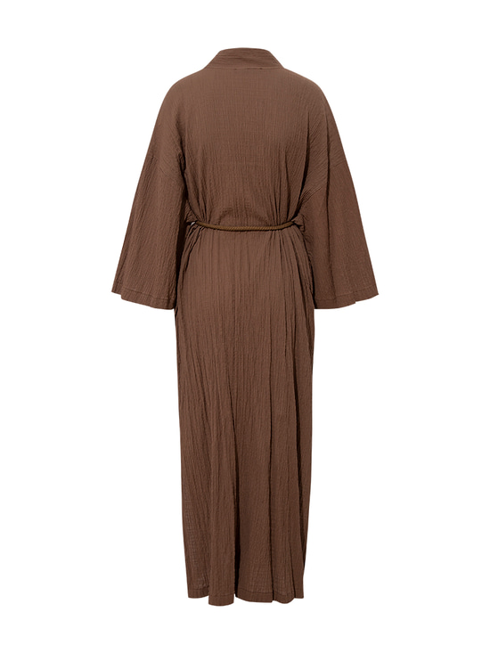 Uzun Rahat Kesim Kimono - Kahve