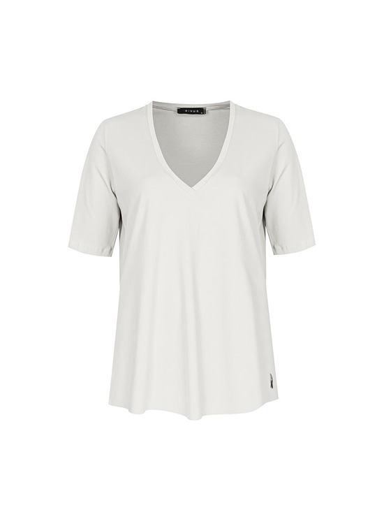 V Yaka Basic T-shirt - Beyaz