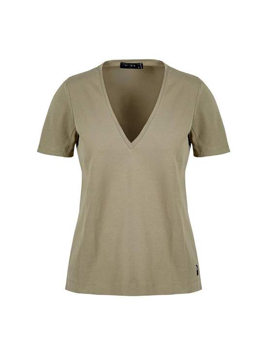 V Yaka Basic T-shirt - Haki