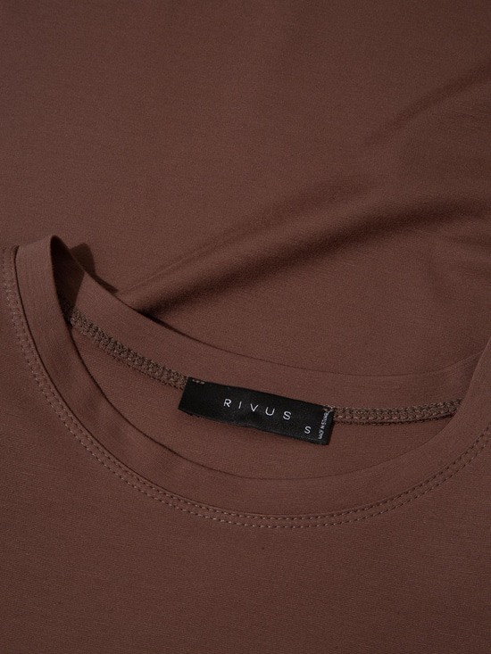 Vatkalı Bisiklet Yaka T-Shirt - Kahve T-shirt Modelleri