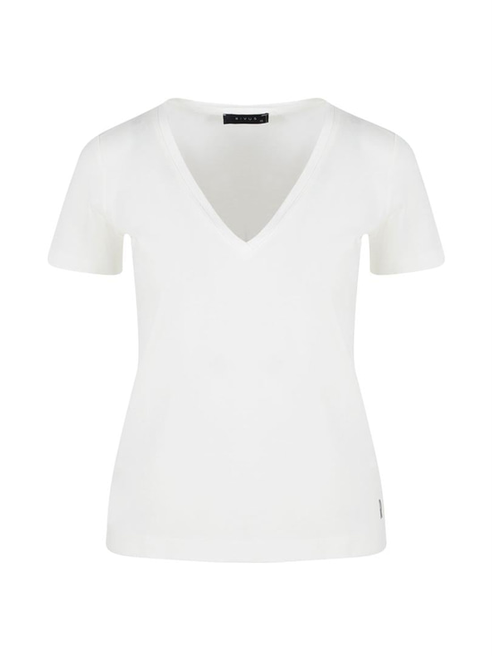 VINI Batik V Yaka Basic T-shırt - Beyaz