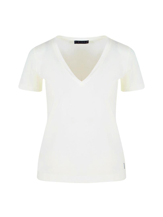 VINI Batik V Yaka Basic T-shırt - Ekru