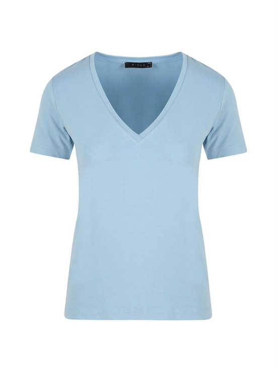 VINI Batik V Yaka Basic T-shırt - Mavi