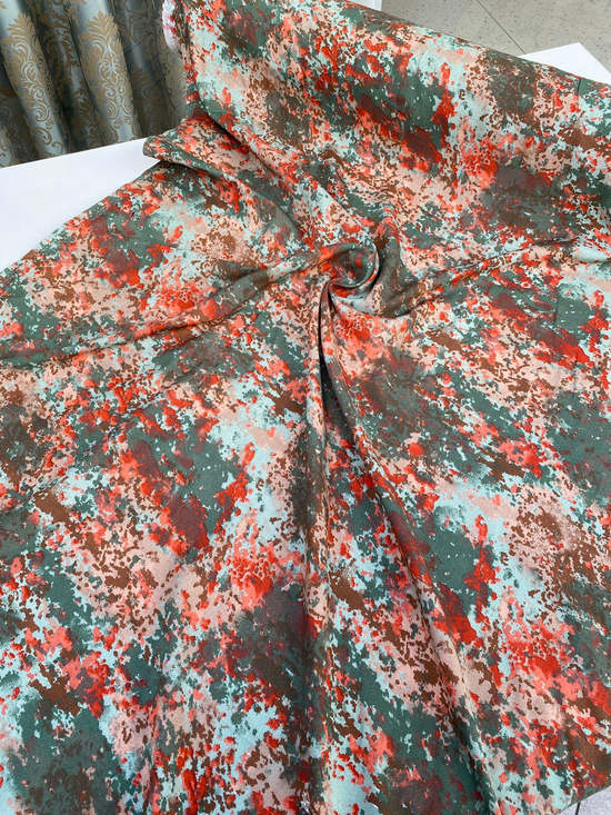 Batik Desenli DT3300 Tek En Viskon Haki