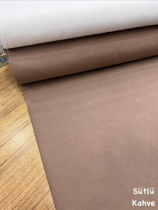 Düz Renk Duck Keteni Sütlü Kahve