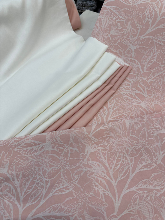 Floral Etuval Hermes Pamuk Saten Pudra Pembesi