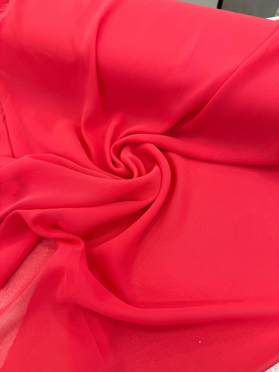 Krep Şifon Neon Pembe