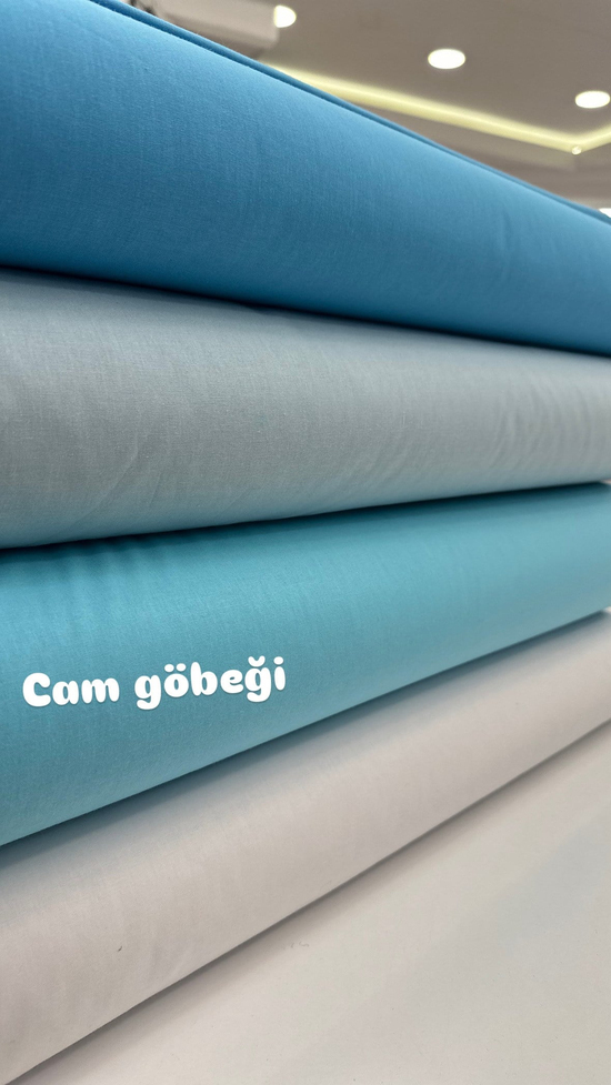 Düz Renk Akfil Kumaş Cam Göbeği