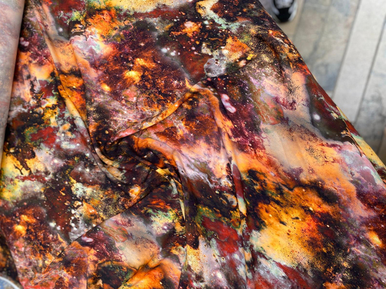 Detaylı Sıçrama Desenli DT3090 Tek En Viskon Turuncu