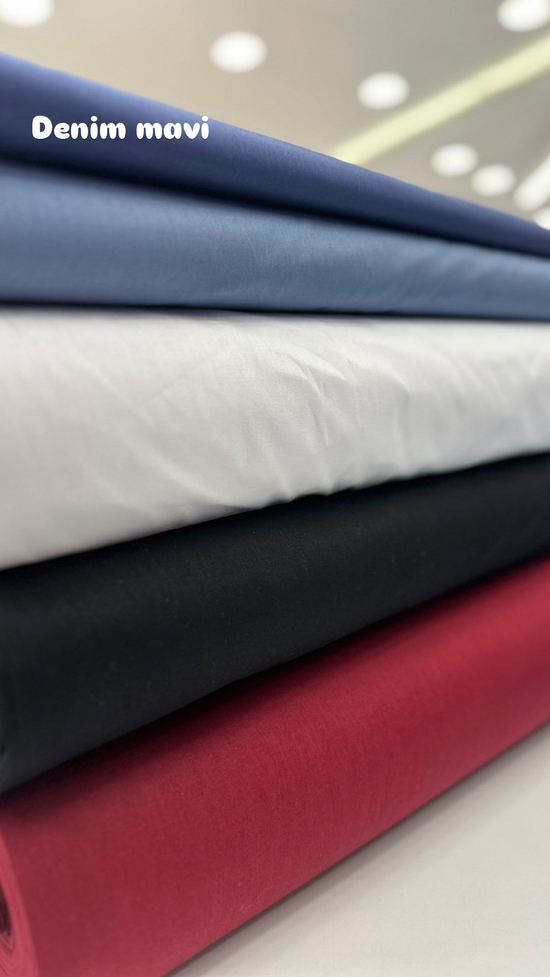 Düz Renk Akfil Kumaş Denim Mavi