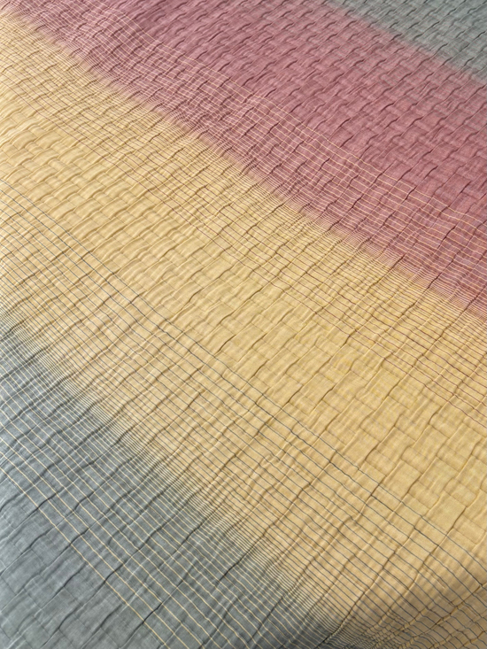 Degrade Desen Etuval Tofu Pike Kumaş Haki Terakota