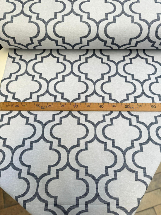 Efes Desen Etu Cotton Keten Kumaş Lacivert