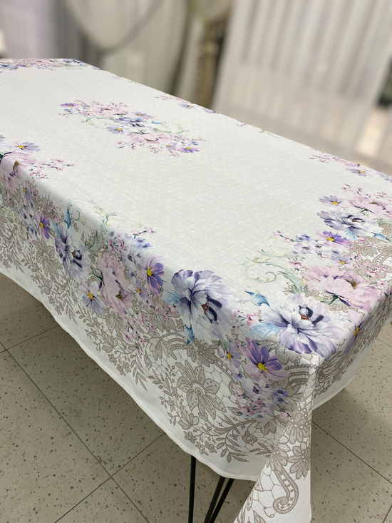 Bahar 3 Desen Pano Masa Örtüsü Lila