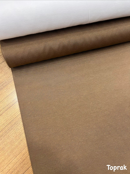 Düz Renk Duck Keteni Toprak Rengi