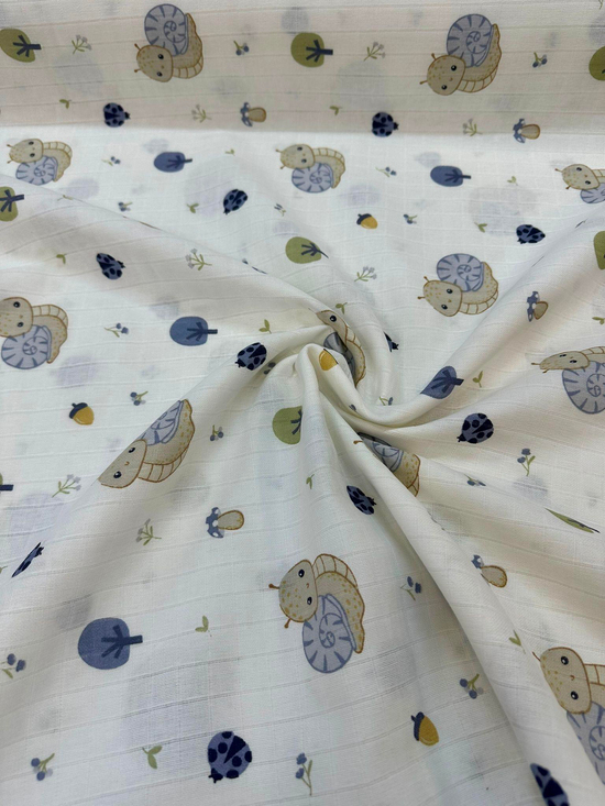 Salyangoz Desenli Müslin Bezi D6275 Mavi