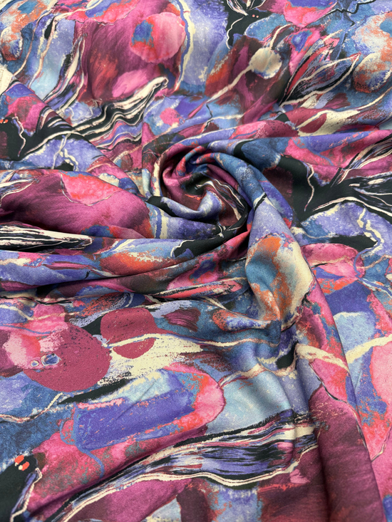 Mor Pembe Batik Desen Çift En Kaşmir Viskon D90500