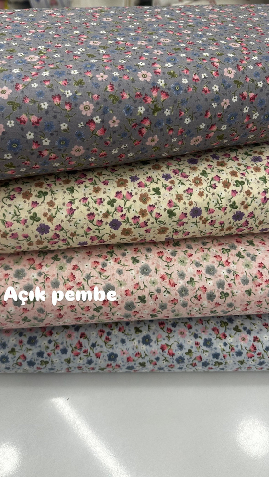 Çıtır Çiçek D103 Desenli Poplin Açık Pembe