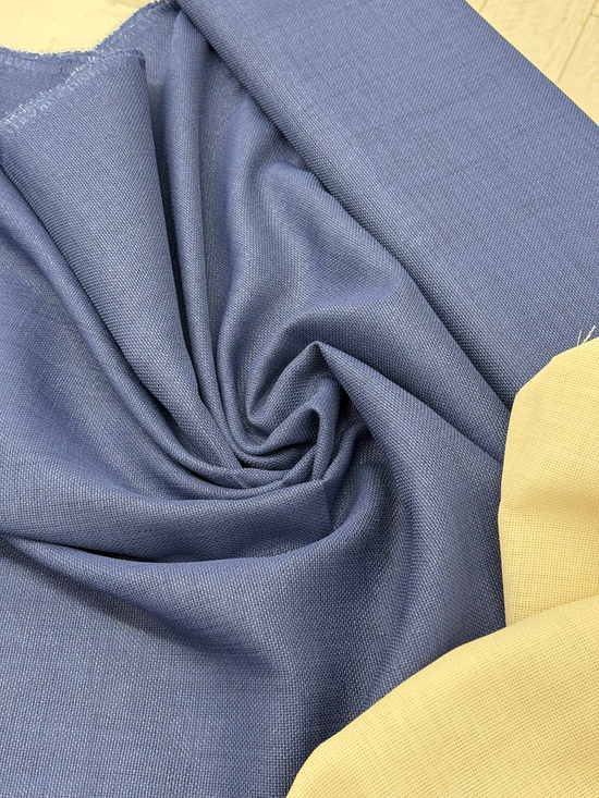 Simli Etuval Linen Kumaş İndigo Mavi