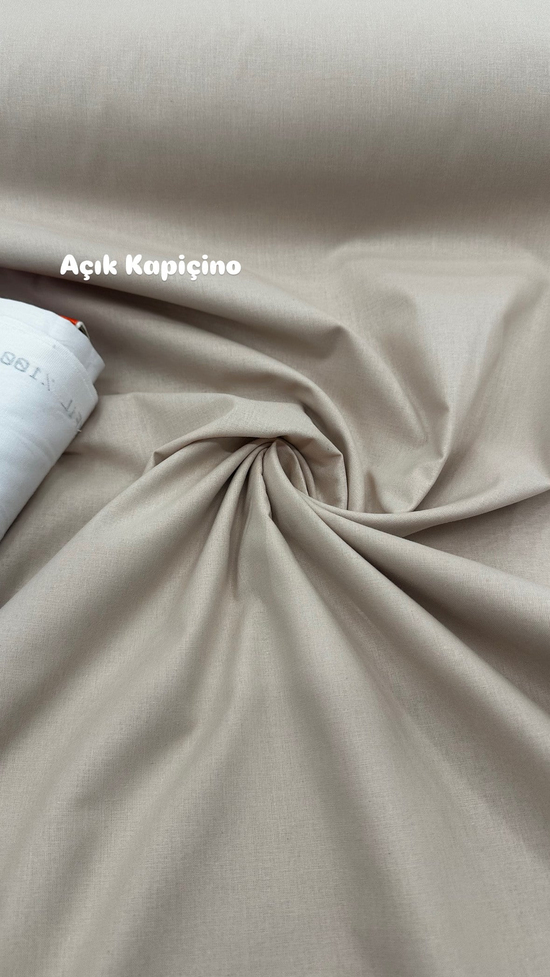 Düz Renk Akfil Kumaş Açık Kapiçino