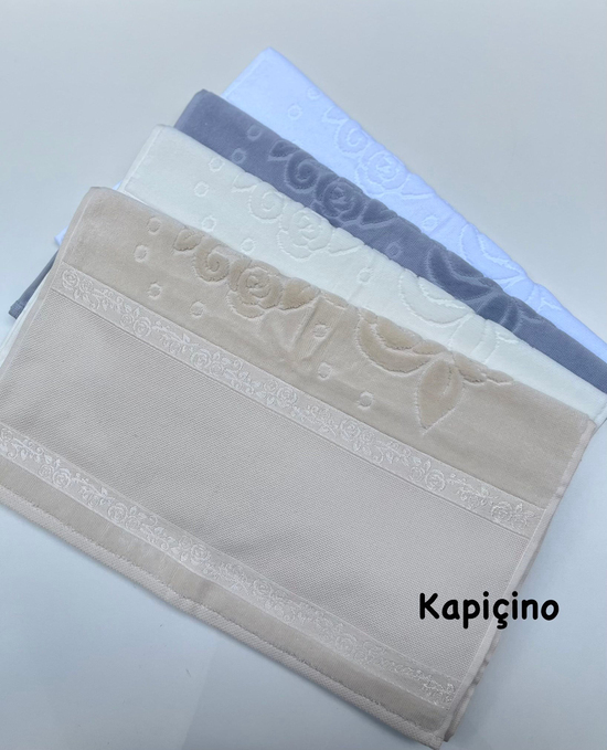 Etamin Boşluklu, Püskülsüz Kadife El Havlusu Kapiçino