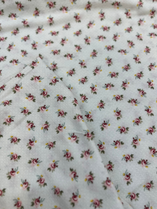 Mini Goncalar Desenli Pazen Kumaş Açık Taş