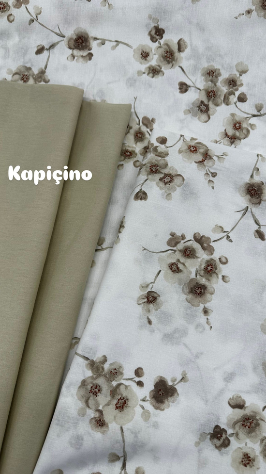 Soft Sakura Desenli Akfil Kumaş D88650 Bej