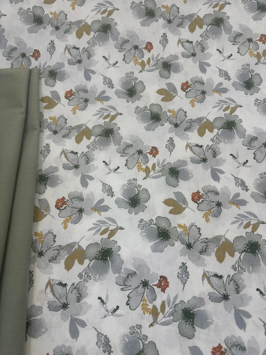 Çiçekya Desen Akfil Kumaş D80380 Mentol