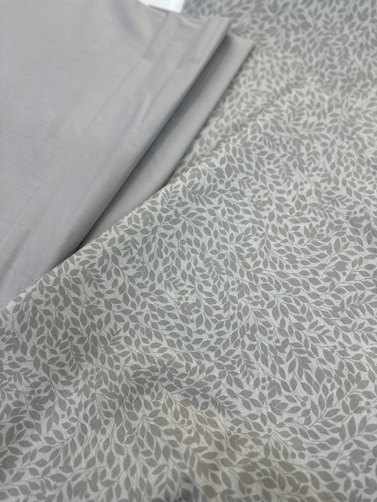 Renkli Mini Sarmaşık Desen Akfil Kumaş D80501 Gri