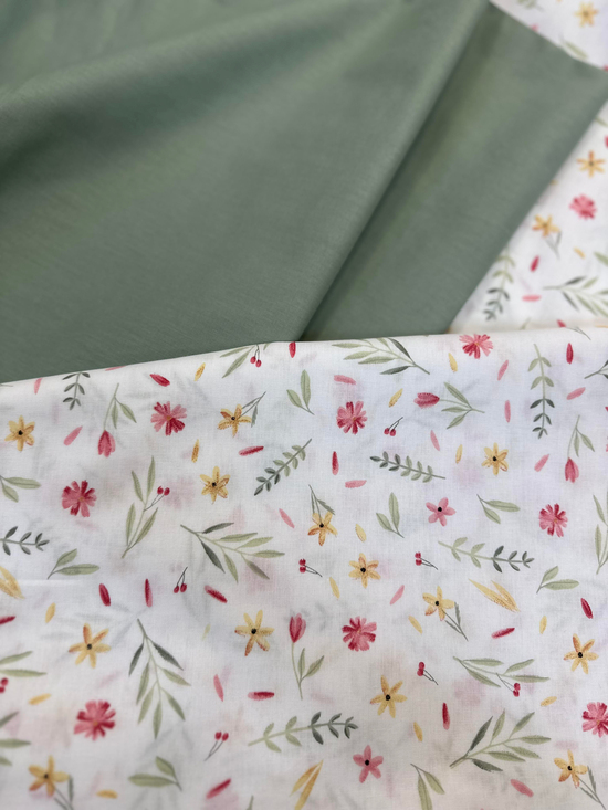 Meadow Kır Çiçeği Desen Akfil Kumaş D80420 Mercan