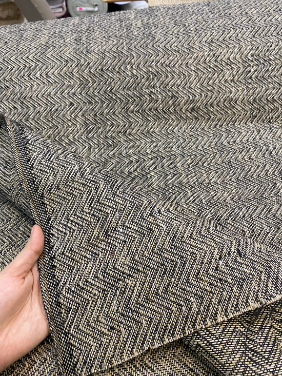 Zigzag Desen Asya Jüt Bezi Siyah